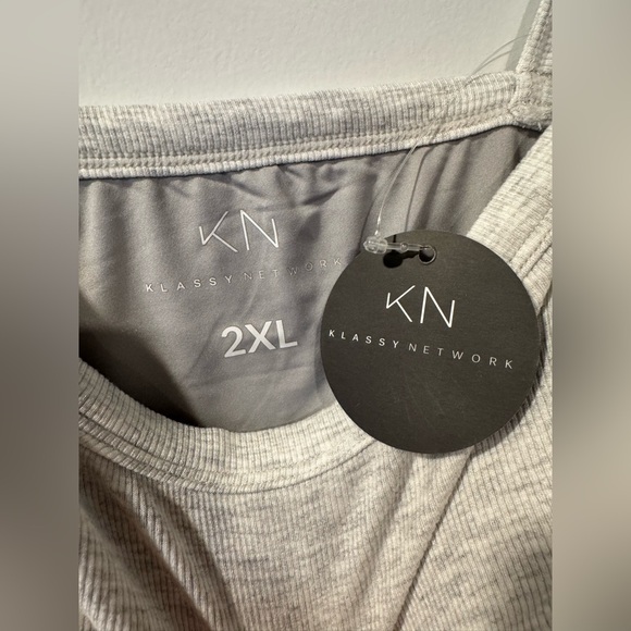 Grey Ridded Tank Top - Picture 3 of 4